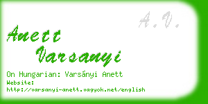 anett varsanyi business card